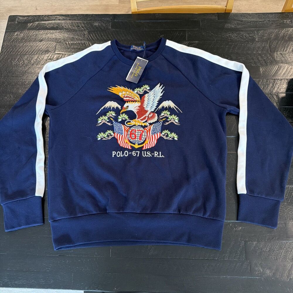 RARE NWT Polo Ralph Lauren Limited Ed. Embroidered Crewneck Sweatshirt M